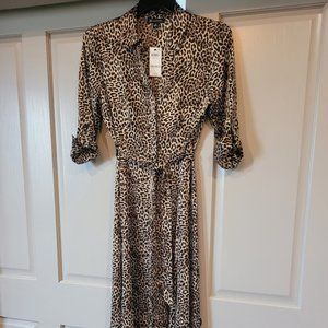 INC Long Dress Size 10 Leopard Print